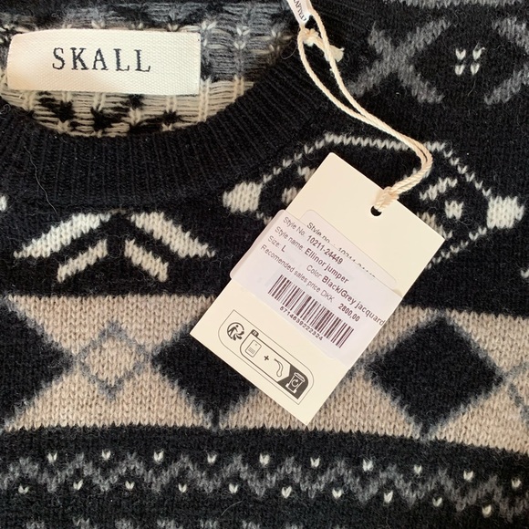 Craft Black, Cream & Gray Fair Isle Crewneck Sweater - Picture 4 of 6